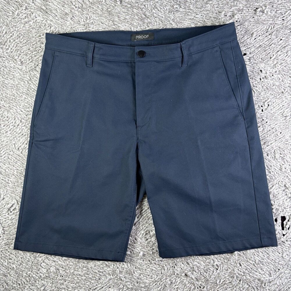 Proof Performance Technical Shorts Mens 36 Navy Blue Stretch Golf Preppy Summer